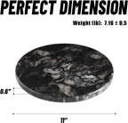 Koville Brazilian Natural Marble Cutting Board for Kitchen, 11" Round Hand Crafted Marble Slab for Cheese, Charcuterie, Pastry Board - Wedding Gift, House Warming Gift(Blue Fantasy)