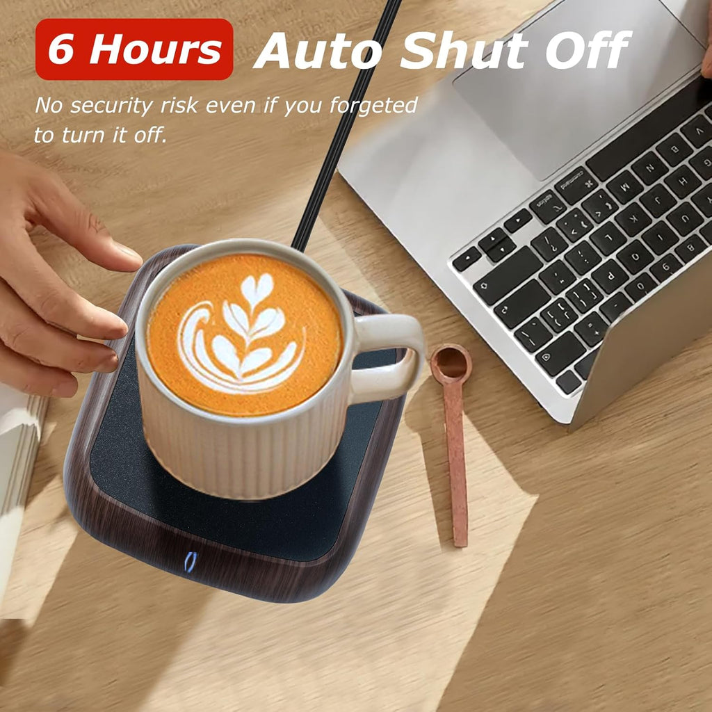 PUSEE Large Candle Warmer Plate with 6H Auto Shut Off, Coffee Mug Warmer with 3 Temp Settings,Wax Candle Warmer Safely Releases Scents Without a Flame,Tea Cup Warmer for Desk in Your Home & Office