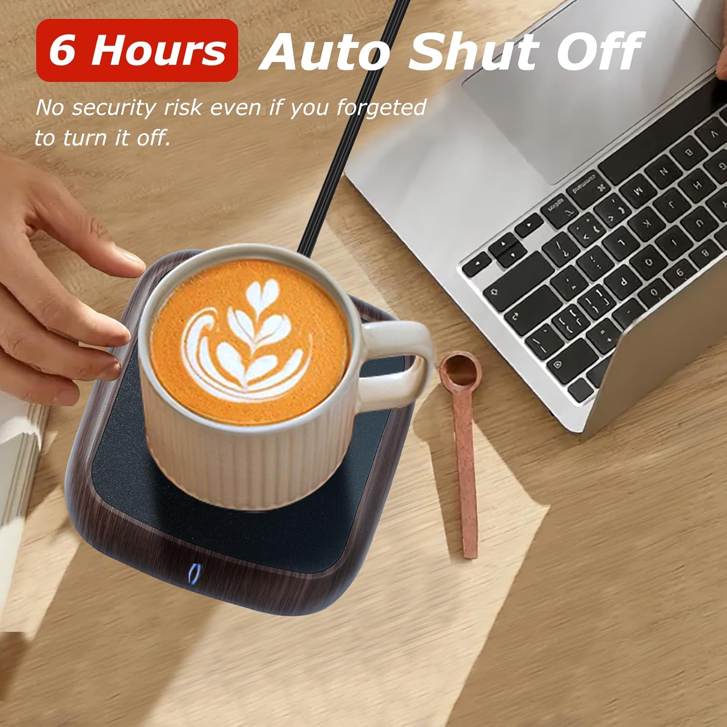 PUSEE Large Candle Warmer Plate with 6H Auto Shut Off, Coffee Mug Warmer with 3 Temp Settings,Wax Candle Warmer Safely Releases Scents Without a Flame,Tea Cup Warmer for Desk in Your Home & Office