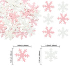 Gyufise 50Pcs Pink Edible Cupcake Cake Toppers Snowflake Cake Decorations for Christmas Winter Frozen Theme Party Supply Decoration Pink White