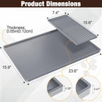 Premium Dish Drying Mat & Removable Coffee Bar Mat - 24x16 Inch Quick-Dry Silicone Mat, Heat/Waterproof Non-Slip Protector for Sink, Espresso Machine, Dishwasher Safe & Cabinets (Gray)