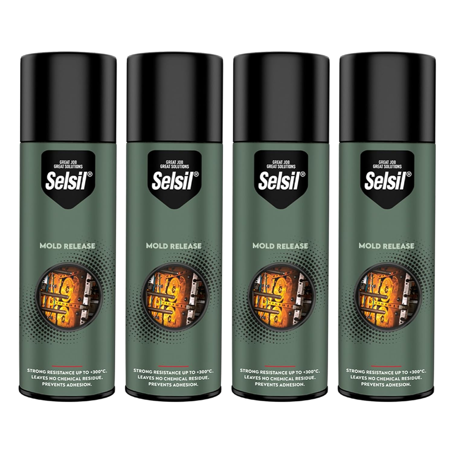 SELSIL Silicone Mold Release Aerosol Spray (4 x 13.5 fl oz) Professional Resin Mold Releaser, Non-Stick, Fast-Drying & Easy Mold Removal, (Pack of 4)