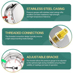 -30inHG-60PSI Stainless Steel Glycerin Liquid Filled Vacuum Pressure Gauge 2.5" Dial Size, 1/4" NPT Back Mount, for Water, Oil and Air Pressure Testing (with Range Mark Pointer)