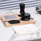 IKAPE 58MM Espresso Tamper Kit 5 IN 1, Espresso Accessories Kit with Semi-Transparent Coffee Tamper, Distributor, Tamper Base, Cleaning Towel, Essential for Baristas