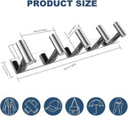 VAEHOLD Hat and Coat Wall Mount Rack - Hooks for Robes, Bags, Keys, and Towels - Bathroom Towel Hanger Organizer (Polished Chrome, “T“ Shape 5 Hooks 2 Pack)