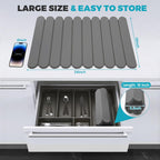 Extral Large Quick Dry Stone Drying Mat for Kitchen Counter,24"(L)x16"(W) Collapsible Eco-Friendly Absorbent Diatomaceous Earth Mat for Dishes Cups,Dish Drying Mats (Medium gray-Ellipse, 24x16 inch)