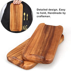 2 Pcs Small Rectangular Wooden Tray Decorative Acacia Wood Appetizer Cheese Plates Small Sandwich Dessert Trays Rectangle Serving Platter for Decor Snacks Plate Food Dish Charcuterie Boards