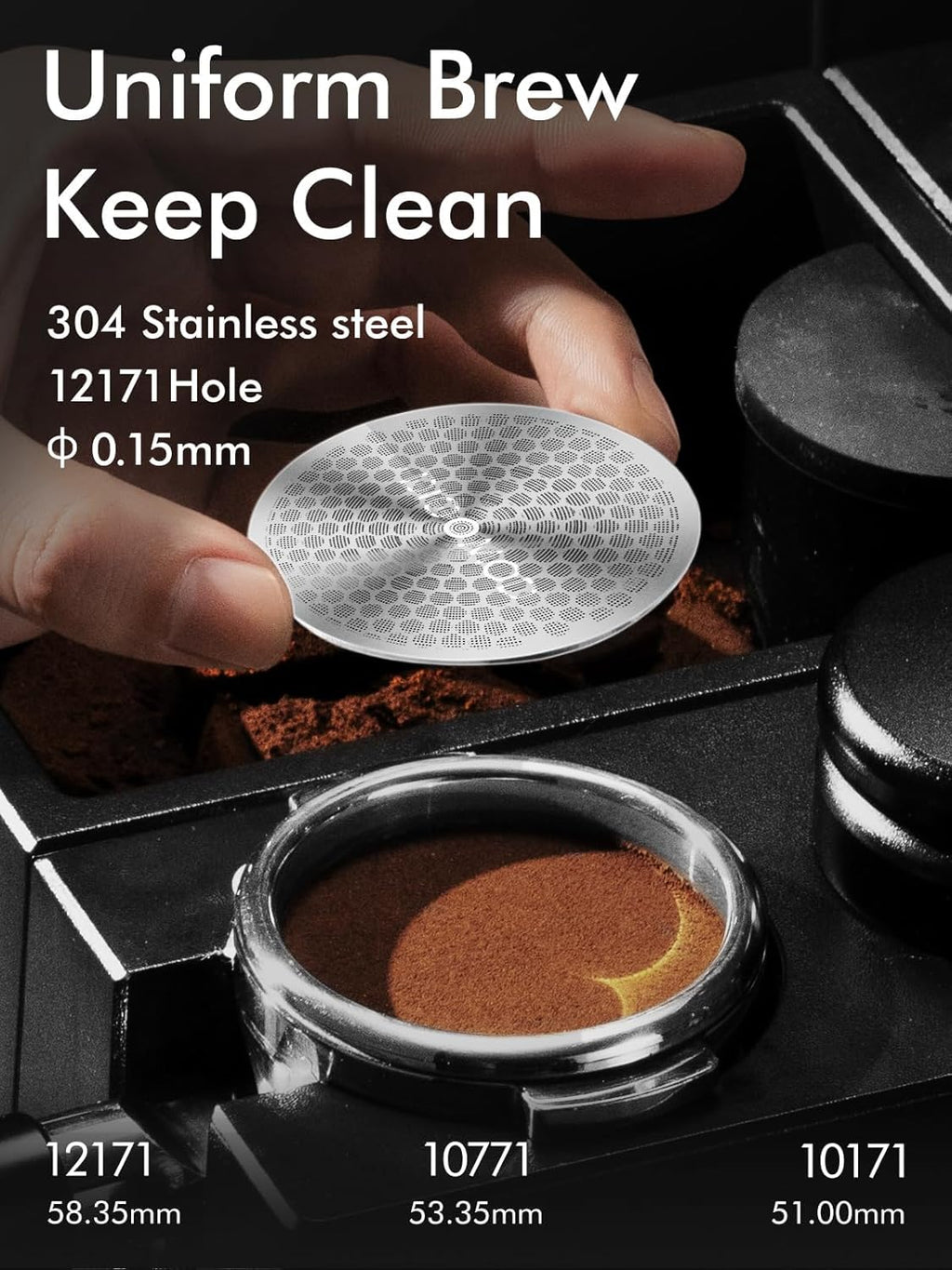 53.3mm Espresso Puck Screen, 0.9mm 150μm Ultra Thin Coffee Espresso Filter Screen - Mesh Reusable Filter for Espresso Portafilter Filter Basket 54mm