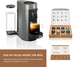Nespresso Vertuo Plus Coffee and Espresso Maker by De'Longhi, Grey with Aeroccino Milk Frother