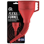 FlexAll Long Flexible Funnel for Automotive Use - Durable Nitrile Rubber - Ideal for Car Oil Change, Transmission Funnel Fluid, Diesel, Fuel, Gas - Made in USA - Red (16 x 5 Inches)