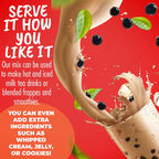 Fusion Select 5 Packs Bubble Tea Kit Extra Rich Blueberry, Raspberry Strawberry Blackberry Cherry Boba Tea Kit Drinks, Boba Tapioca Pearl, Straws, Various Tea Set Flavors