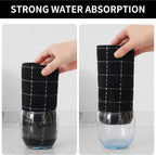 Homaxy 100% Cotton Terry Kitchen Towels(Black, 20 x 28 inches), Checkered Designed, Soft and Super Absorbent Dish Towels, Large 4 Pack