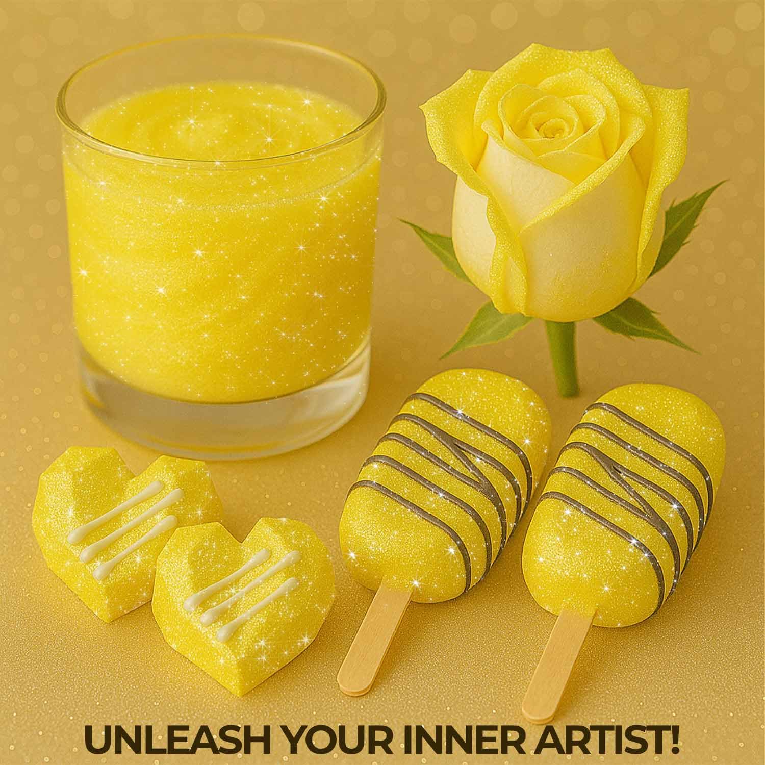 Bulk 20g Yellow Edible Glitter for Drinks | Premium Edible Glitter for Cakes, Cocktails, Yellow Cake Decorating Decorations Food Grade, Vegan, Kosher, Halal, Gluten Free - Made in USA