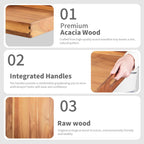 22-INCH Huge Ottoman Tray for for Living Room Large Wood Trays for Ottoman Square Wooden Serving Trays with Handles Decorative Trays for Party, Food Serving, Breakfast, Dinner, Coffee Tea, Appetizers