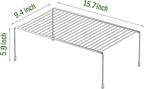 Redrubbit 4 Pack Large (15.7 x 9. 4 Inch) Cabinet Storage Shelf Rack, Rustproof Kitchen Counter and Cabinet Shelf, Storage Rack Organizer for Kitchen, Fridge, Cabinet, Bathroom, Chrome