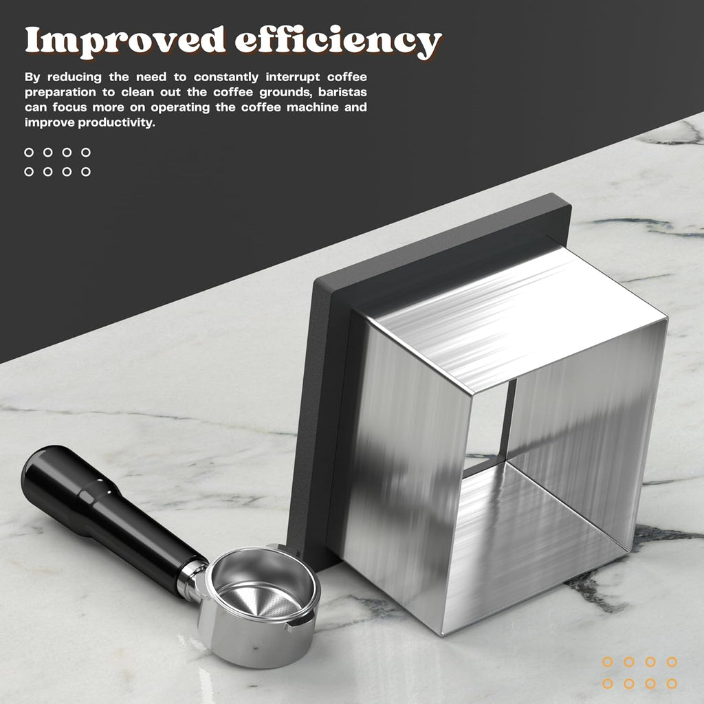 Bottomless Coffee Knock Box, Stainless Steel Espresso Knock Box Chute for Coffee Grounds, Counter Mounted Knock Box, Open Bottom Countertop Knock Box for Commercial Coffee Shop Office Home