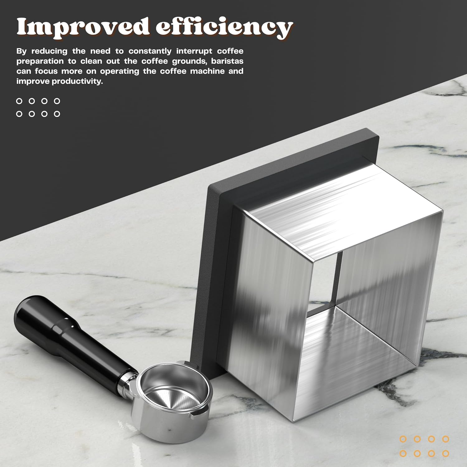 Bottomless Coffee Knock Box, Stainless Steel Espresso Knock Box Chute for Coffee Grounds, Counter Mounted Knock Box, Open Bottom Countertop Knock Box for Commercial Coffee Shop Office Home