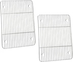 P&P CHEF Cooling Baking Rack Pack of 2, Stainless Steel Cooling Racks for Cooking Baking Roasting Grilling Drying, Dense Wires & Smooth Edge, Easy to clean, Silver, 11.6" x 9"