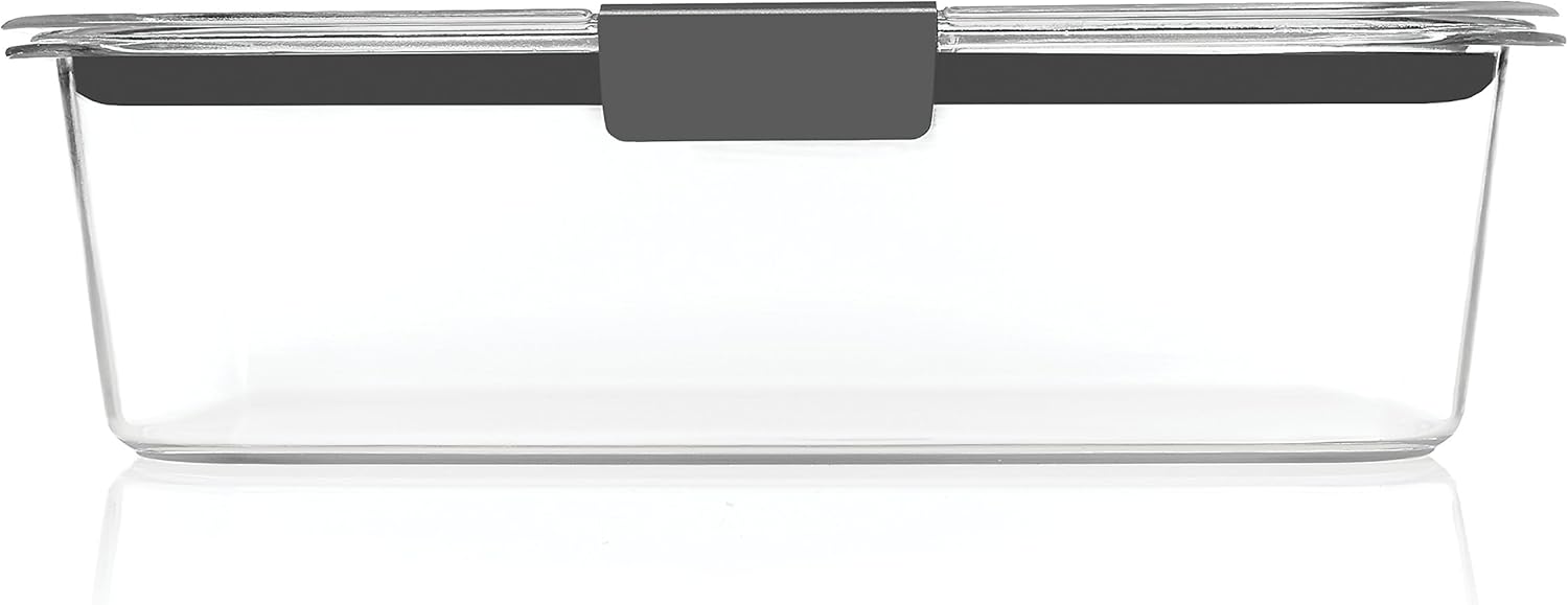 Rubbermaid Brilliance Food Storage Container, Large, 9.6 Cup, Clear 2024351 (Pack of 2)
