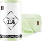 Fantasticlean Microfiber Cleaning Cloth Roll -75 Pack, Tear Away Microfiber Towels, 12" x 12", Reusable, Washable, Scratch Free, Ultra Absorbent Dish Rags for Car, Home, Garage or Shop (Green)