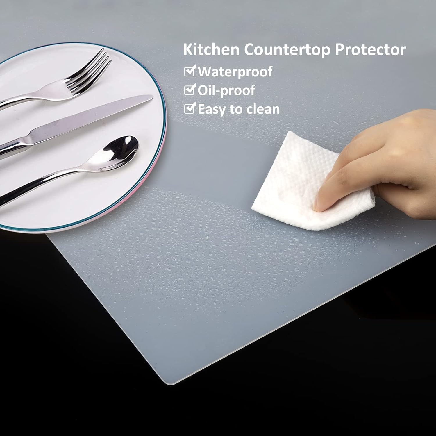 Silicone Mat Heat Resistant Mats for Countertop, Multipurpose Large Silicone Mats for Crafts Kitchen Workbench Size 36x24 inches Thick 2mm,Rolled Package,Translucent