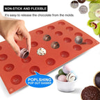 Mini 24-Cavity Semi Circular Silicone Mold, 2 Packs Half Sphere Silicone Baking Molds for Making Jelly, Chocolates and Cake