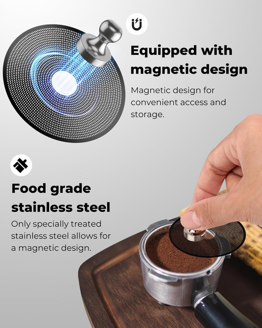 3 Pcs 58mm Espresso Puck Screen with Round Hole in the Middle - 0.2mm Ultra Thin Espresso Puck, Stainless Steel Reusable Coffee Filter, Suitable for La Marzocco/Gaggia (Black)