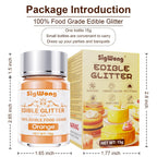 Orange Edible Glitter - 15g Food Grade Luster Dust Powder, Cake Decorating Sprinkle Glimmery Dust for Drinks, Wine, Fondant, Chocolate, Candy, Cookie, Vegan