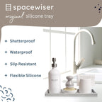 Countertop and Vanity Tray - 2 PC Large 11.7" Silicone Bathroom Trays, Counter Organizer, Dish Soap Sponge Holder Kitchen Sink Tray Organizer, Sink Caddy Toothbrush Key Kitchen Soap Trays