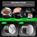 IKAPE Coffee Products, 58mm Coffee Distributor & Hand Tamper, Adjustable Depth Espresso Distributor Fits All 58mm Espresso Portafilter, Compatible with Rancilio, Gaggia Portafilter (Black)