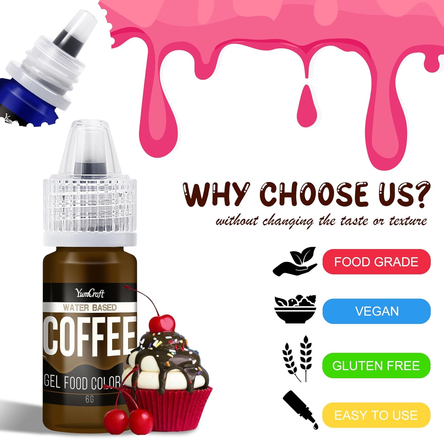 Food Coloring Gel - Vibrant Color Gel Food Coloring for Cake Decorating, Baking, Easter Egg, Icing - Tasteless Food Color Dye for Fondant, Cooking, Slime, Airbrush (Navy, 5.3oz)