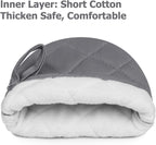 1 Pair Short Oven Mitts, Heat Resistant Silicone Kitchen Mini Oven Mitts for 500 Degrees, Non-Slip Grip Surfaces and Hanging Loop Gloves, Baking Grilling Barbecue Microwave Machine Washable