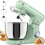Electric Stand Mixer, 10 Speeds Tilt-Head Food Mixer, 3-IN-1 Kitchen Mixer for Daily Cooks with Dishwasher-Safe 6.5 QT Bowl,Dough Hook, Beater, Whisk (Agave Green)