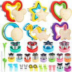 Sandwich Cutters for Kids Lunch, 33 Pcs Sandwich Cutter and Sealer Set for Kids Lunch, DIY Vegetable Fruit Shapes and Cookie Cutters for Bento Box