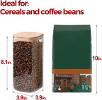 Airtight Glass Storage Canister with Lids, Kitchen Pantry Storage Jar with Labels, Food Storage Container for Sugar Tea Coffee Beans Snacks (2 pack 1.6qt)