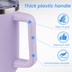 DOMICARE 40 oz Tumbler with Handle and Straw, Stainless Steel Tumbler with Lid and Straw, Reusable Vacuum Insulated Cup, Travel Coffee Mug, Lavender, 4Pack