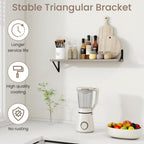 Dreamland Deep Floating Shelves for Wall, 30W x 8D Wall Shelves, Set of 2, 30 inch Floating Shelf with Sturdy Metal Brackets for Living Room, Bathroom, Bedroom and Kitchen, Grey