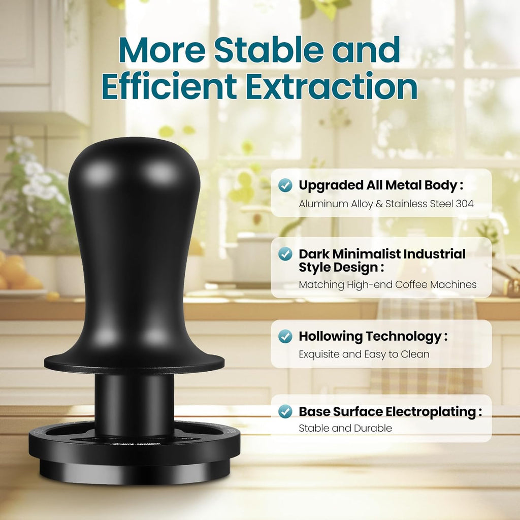 MHW-3BOMBER 51mm Espresso Coffee Tamper, 30lbs Constant Pressure Espresso Hand Tamper with Sound Feedback for Barista, Extra 15lbs Spring Loaded, Fit 51mm Portafilter, Astra Tamper, T7016-OS