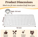 Cooling Racks for Cooking and Baking - 2 PCS 10" x 16" Grid Wire Baking Rack for Oven Cooking, Baking, Grilling, Roasting -Dishwasher Safe Bacon Rack- Fits Jelly Roll Cookie Sheet Pan-Box Packaging