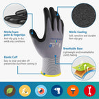 PROMEDIX P Nitrile Coated Work Gloves,MicroFoam Safety Work Gloves Men,Seamless Knit Nylon&spandex Gloves with Grip