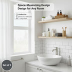 Lufia Floating Wall Shelves, Set of 2, MDF with Invisible Brackets, Modern Storage for Bedroom, Bathroom, Living Room, Kitchen (Oak, 32" W X 7" D X 1.5" H)