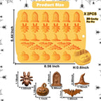 Halloween Chocolate Mold Silicone,30 Cavity Candy Gummy Mold with Pumpkin Wizard Hat Bat Spider Tombstone for Baking Chocolate Jelly Gummy Dessert