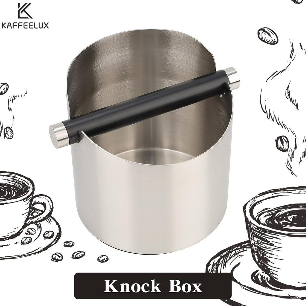 Italian Espresso Tapping Box, Stainless Steel Coffee Grinding Tapping Box, With Detachable Tapping Rod And Anti Slip Rubber Base (Silver)