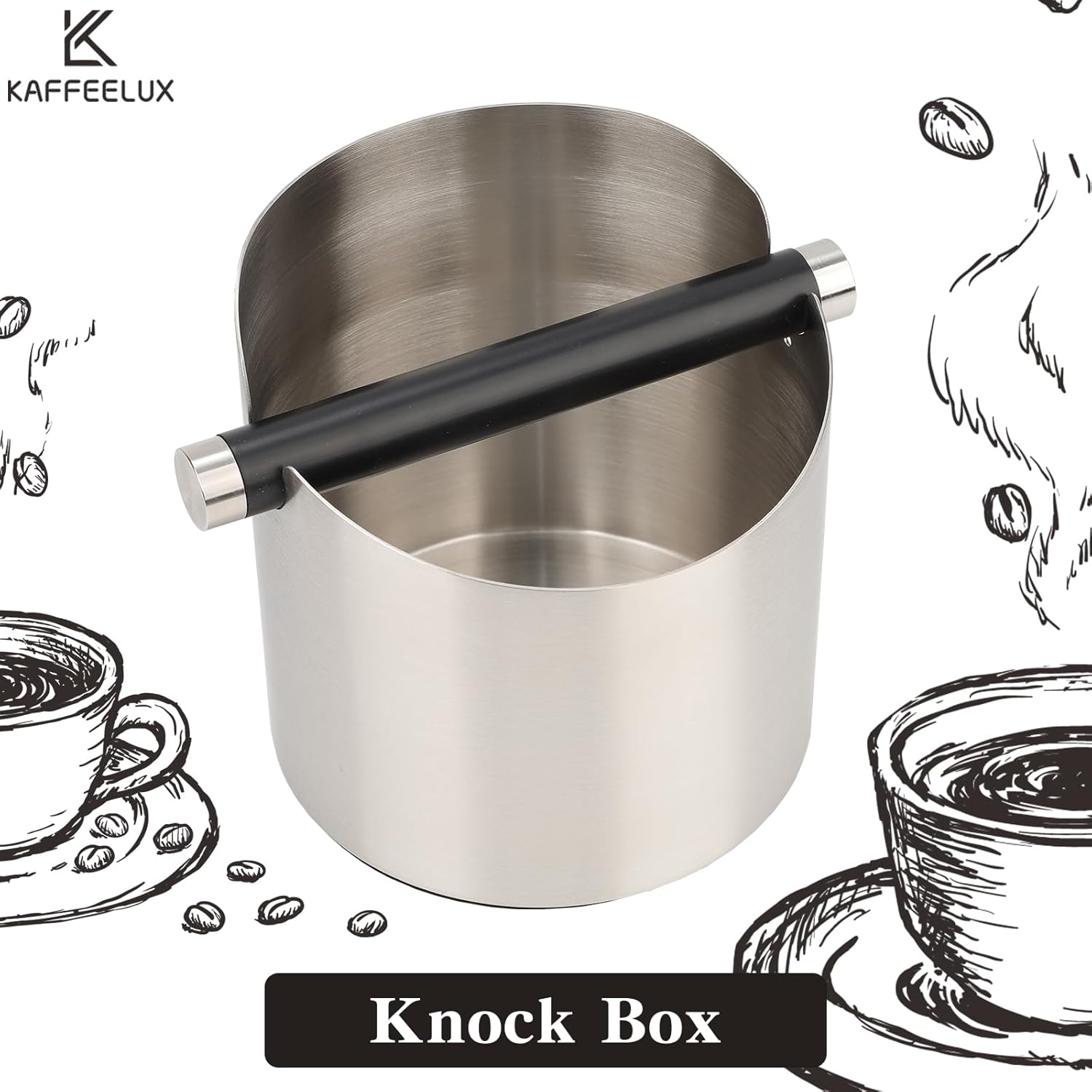 Italian Espresso Tapping Box, Stainless Steel Coffee Grinding Tapping Box, With Detachable Tapping Rod And Anti Slip Rubber Base (Silver)