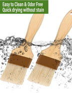 Pastry Brush,Basting Brush for Cooking,2 inch Natural Boar Bristle Baking Brush,Not Shed Cooking Brush for Oil and Sauce,Butter Brush,Food Brushes,Baster,Egg Wash Brush Kitchen Gadgets Baster(2 Pack)