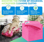 HOMEXCEL Pink Microfiber Cleaning Cloth 12 Pack, 12.5 x 12.5 inch Microfiber Towels for Cars, Ultra Absorbent Car Washing Cloth, Lint Free Streak Free Cleaning Rags for Car, Kitchen, and Window