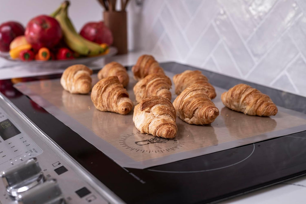 Silicone Baking Mats for 3/4 Size Cookie Sheets for Baking - 3 Pack - Non-Stick, Food Safe Oven Safe Liners for baking sheets - Easy Clean, Mess-Free Baking Sheet Liners, 13.5 x 19.5 Inches