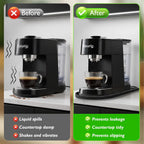 Silicone Coffee Mat,15.8"x 7.8"in Bar Mat for Countertop,Heat-Resistant,Non-Slip,Leak-Proof,Fit for Coffee Maker/Espresso Machine-Black