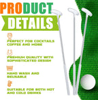 Golf Putter Swizzle Stir Sticks Coffee and Cocktail Stirrers 7.48 Inch Drink Plastic Golf Club Cocktail Swizzle Sticks Party Decorations Favors Reusable for Garnish or Mixers (Silver,30)