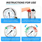 MEANLIN MEASURE 0~30Psi Liquid Filled Pressure Gauge 1/4" NPT 2.5" FACE DIAL Stainless Steel Glycerin Filled WOG Water Oil Air Lower Mount (with 2PCS Snaps)